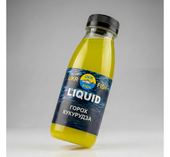 Ліквід Liquid ГОРОХ КУКУРУДЗА рідка добавка UKR FISH 300 мл, на прикорм для залучення риби в місце корму