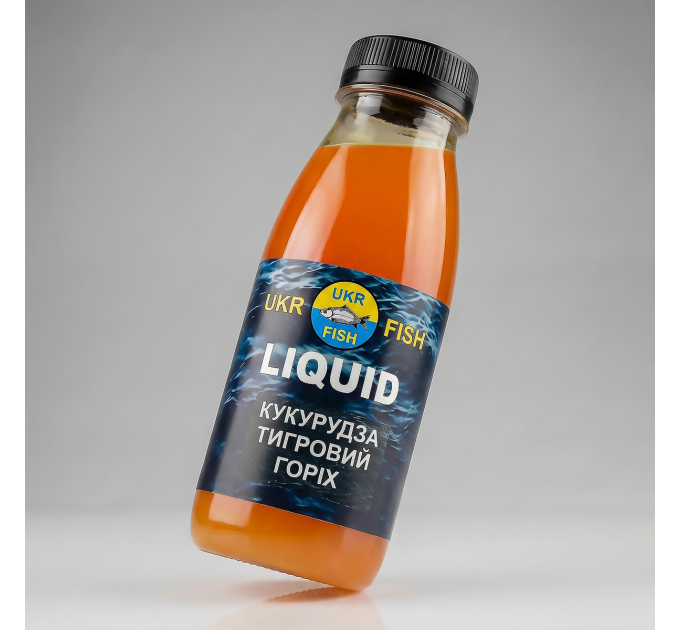 Ліквід Liquid КУКУРУДЗА ТИГРОВИЙ ГОРІХ рідка добавка UKR FISH 300 мл, на прикорм для залучення риби