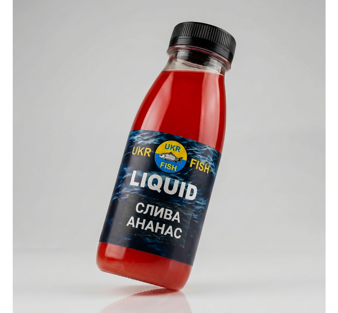 Ліквід Liquid СЛИВА АНАНАС рідка добавка UKR FISH 300 мл, на прикорм для залучення риби