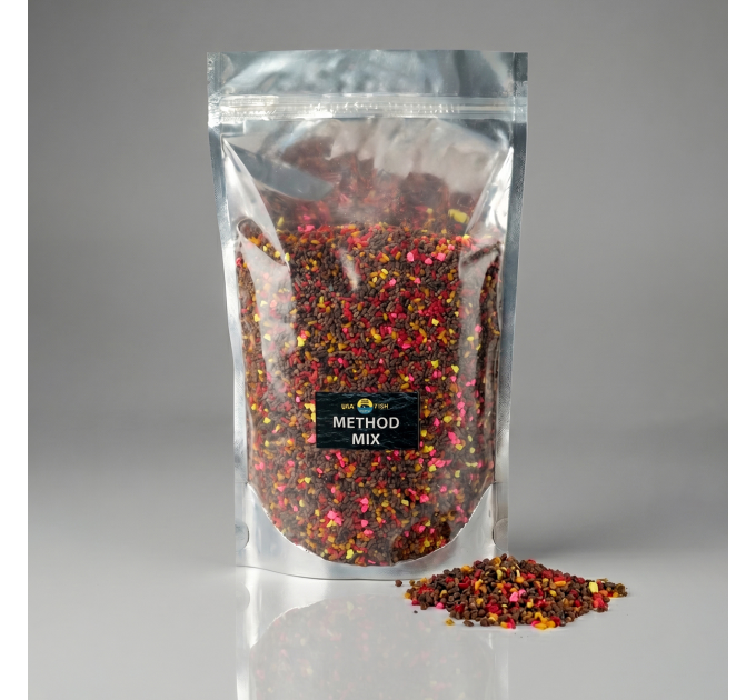 Pellets Mix 2 мм 900 г UKR FISH Карповий пеллетс для методної годівниці, пеллети для лову риби