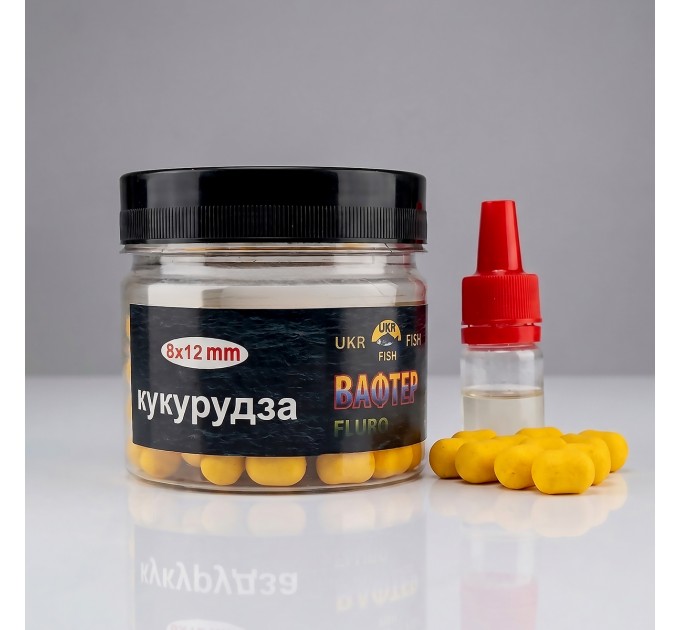 Pop up бойл Кукурудза 8х12 мм UKR FISH Плаваюча насадка для лову коропа, карася та амура та для флет-фідера