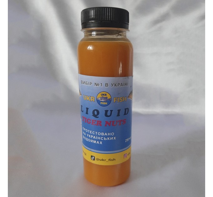 Ліквід Liquid TIGER NUT 250 мл UKR FISH, рідка добавка в прикорм для приманювання риби в місце корму