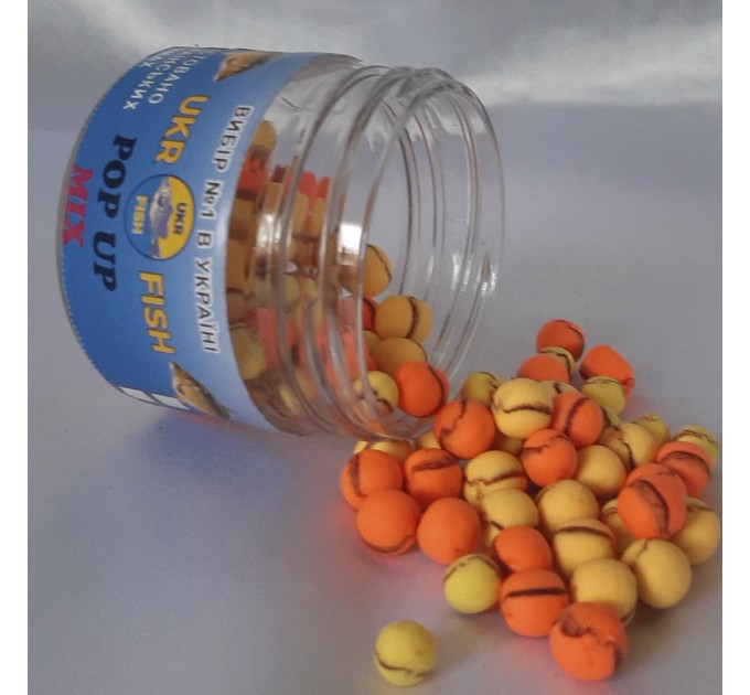 Pop up бойл MIX 8,6 мм UKR FISH Плаваюча насадка для лову коропа, карася та амура та для флет-фідера