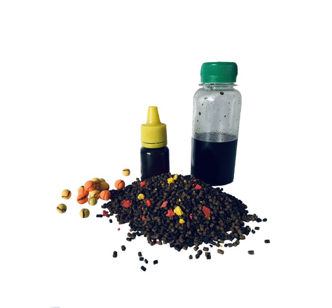 Прикорм для риби Метод МІКС "Кальмар восьминіг" на фідер та флет-метод 4 в 1 UKR FISH підгодовування на коропа, амура