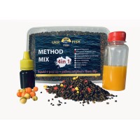 Прикорм для риби Метод МІКС "Кукурудза тигровий горіх" на фідер та флет-метод 4 в 1 UKR FISH підгодовування на коропа