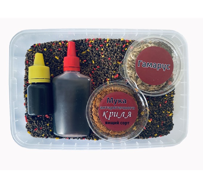 Прикорм для риби STICK METHOD MIX "КРІЛЬ" 5 в 1 з Гамарусом та Мука Криля UKR FISH 450 г