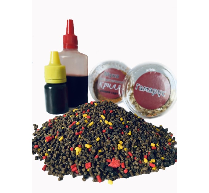 Прикорм для риби STICK METHOD MIX "КРІЛЬ" 5 в 1 з Гамарусом та Мука Криля UKR FISH 450 г