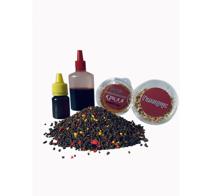 Прикорм для риби STICK METHOD MIX "КРІЛЬ АНАНАС" 5 в 1 з Гамарусом та Мука Криля UKR FISH 450 г