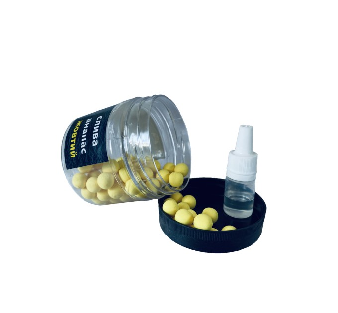 Pop up бойл AROMA Насадка для плавання 30 г UKR FISH "Слива ананас" 10 мм для лову для флет-фідера