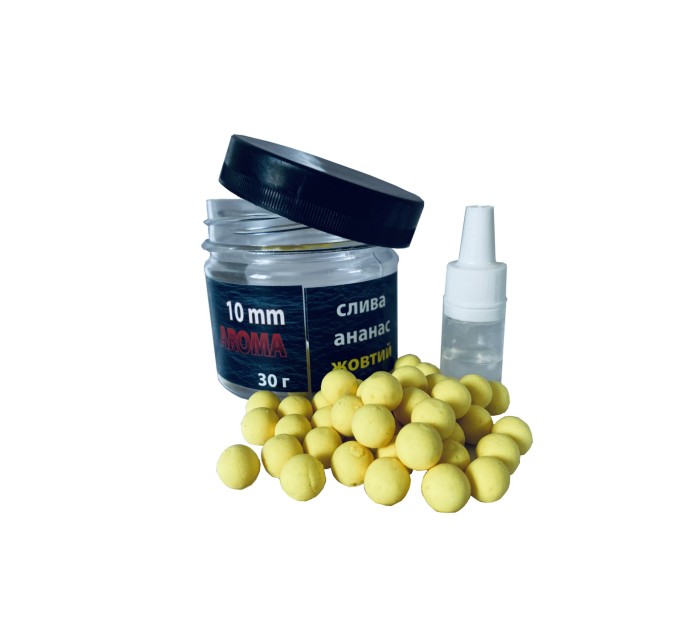 Pop up бойл AROMA Насадка для плавання 30 г UKR FISH "Слива ананас" 10 мм для лову для флет-фідера