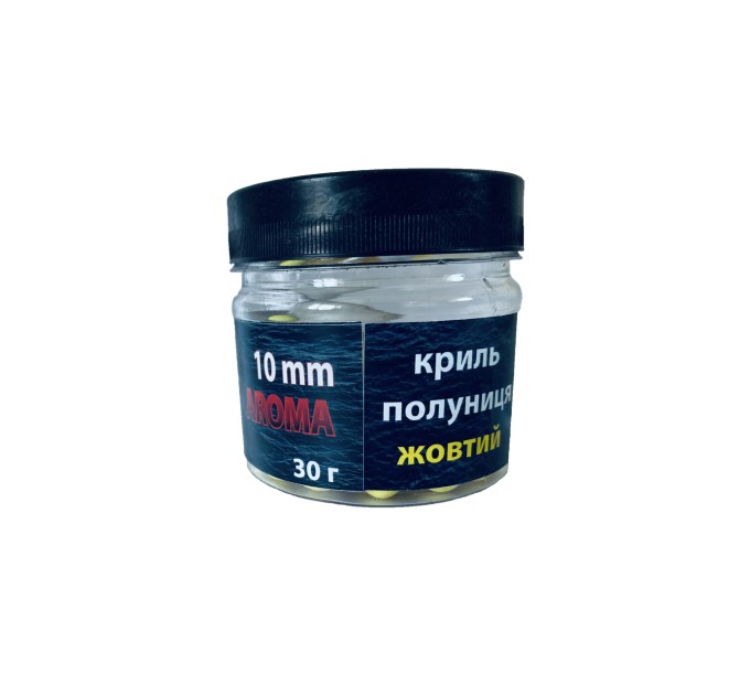Pop up бойл AROMA Насадка для плавання 30 г UKR FISH "Криль полуниця" 10 мм для лову для флет-фідера