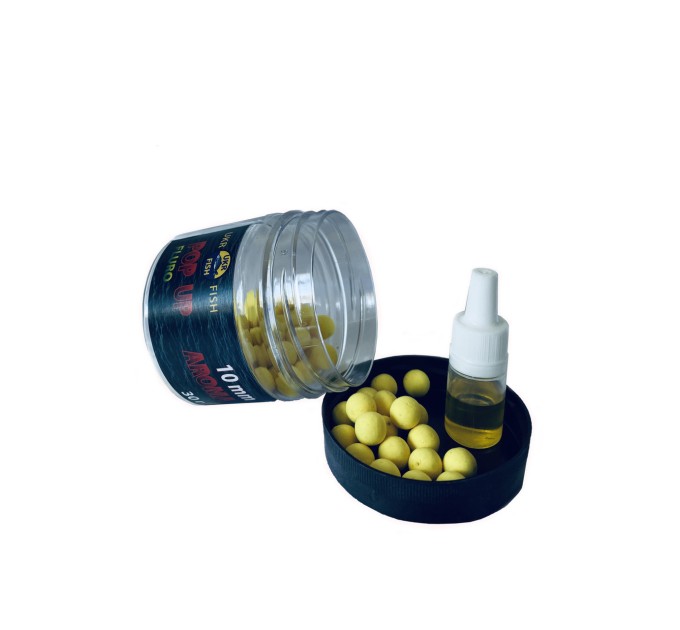 Pop up бойл AROMA Насадка для плавання 30 г UKR FISH "Криль полуниця" 10 мм для лову для флет-фідера